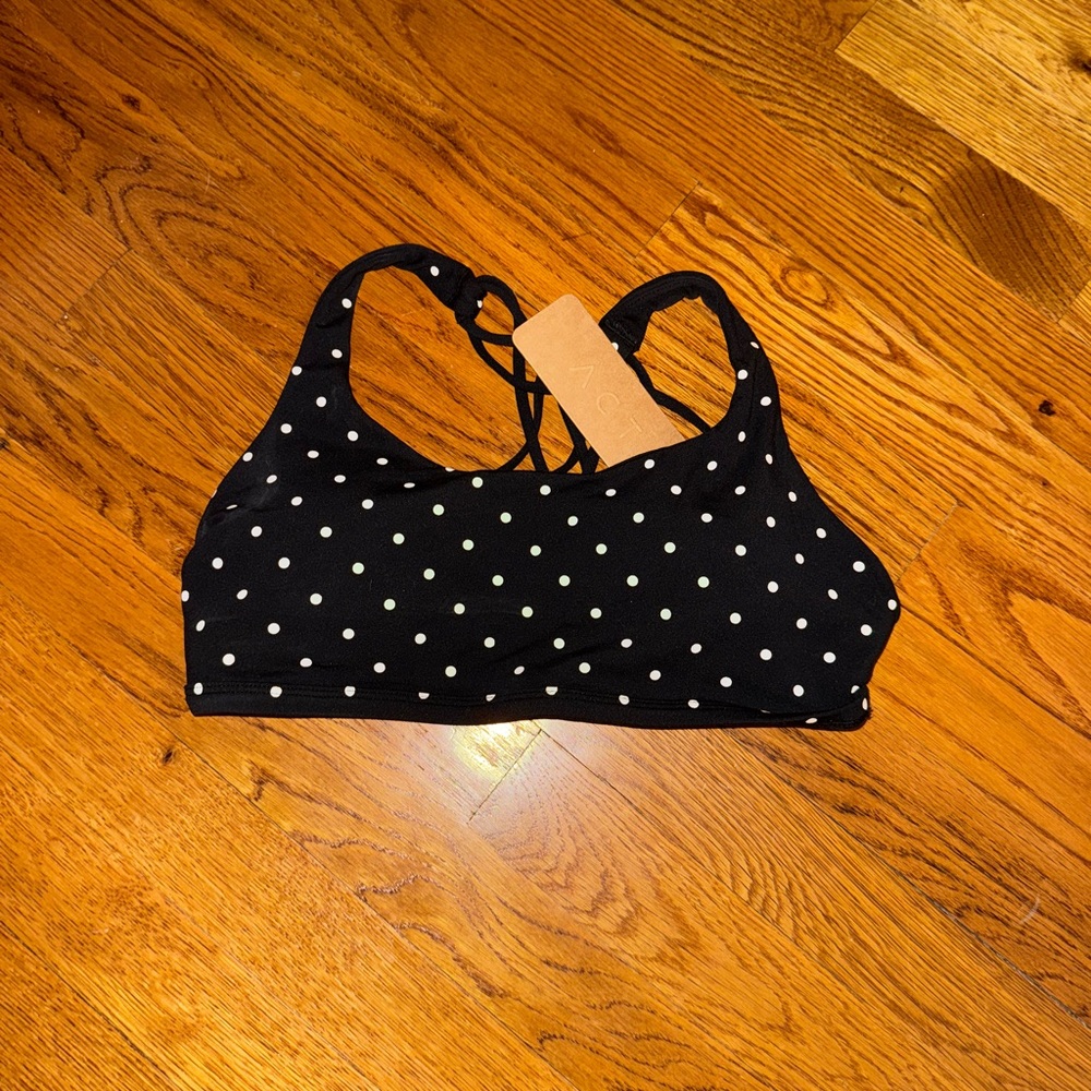 Acta Black and White Polka Dot Sports Bra